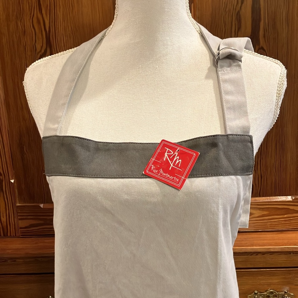 NWT Rue Montmartre gray apron OS - Picture 3 of 14